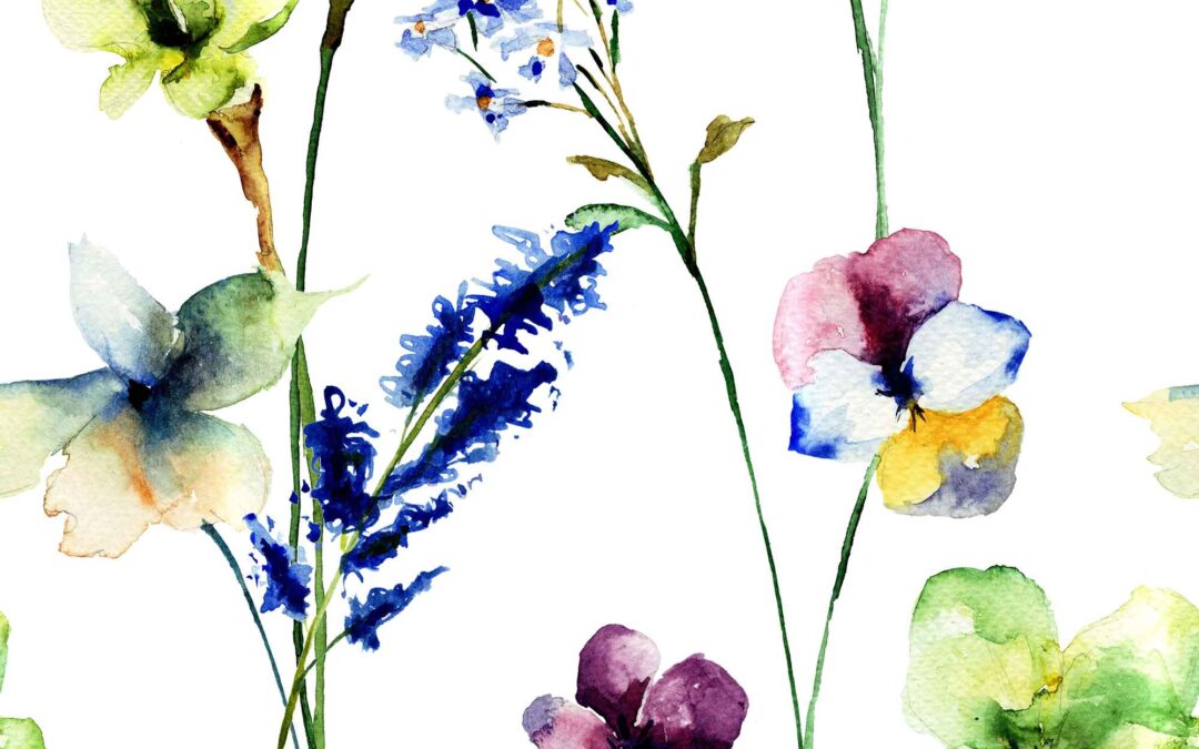 Group of daffodils and other flowers